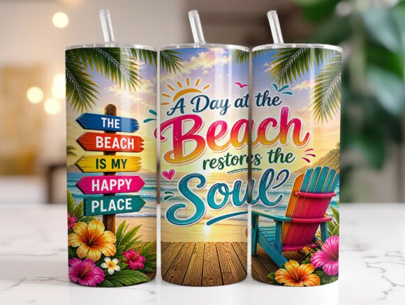 20oz Tropical Beach Summer Tumbler Wrap Review