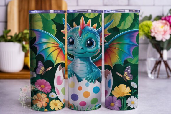 Baby Dragon in Egg Floral 20oz Tumbler W Review