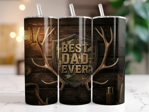 Best Dad Ever Hunting Tumbler Wrap PNG Review