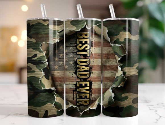 Camo Best Dad Ever 20 Oz Tumbler Wrap Review