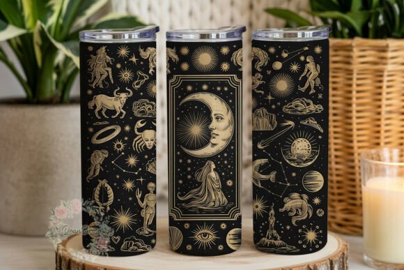 Celestial Gold Astrology Tumbler Wrap Design Review