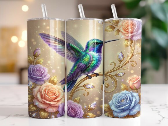 Colorful Hummingbird Rose Floral Tumbler Review