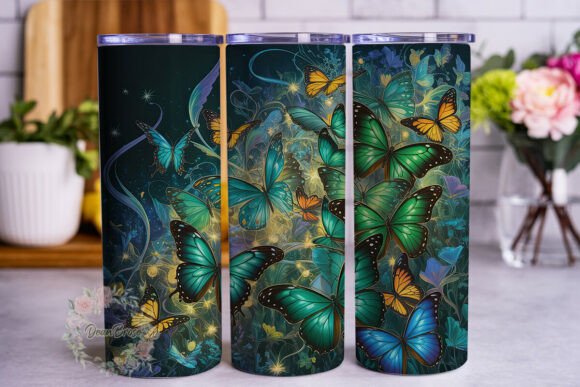 Emerald Gold Butterfly 20oz Tumbler Wrap Review