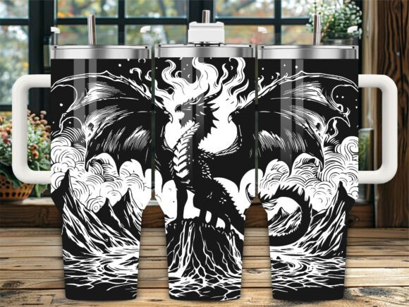 Fire Dragon Mountain 40oz Laser Tumbler Review