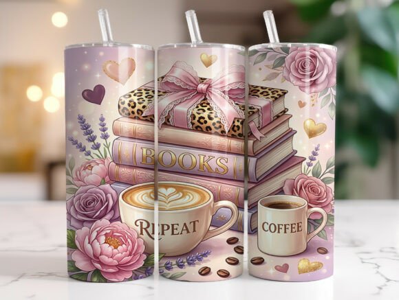Girly Book Lover Coffee 20oz Tumbler PNG Review