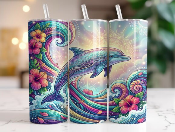 Mandala Dolphin Tropical Floral Tumbler Review