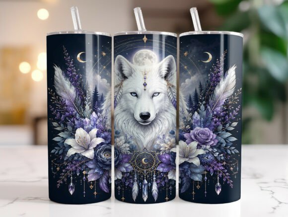 Mystical White Wolf Tumbler Wrap Design Review
