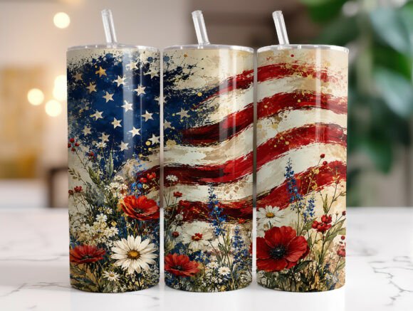 Patriotic Floral USA Flag Tumbler Wrap Review