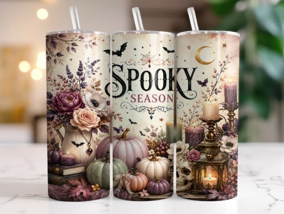 Spooky Season Floral Pumpkin Tumbler PNG Review