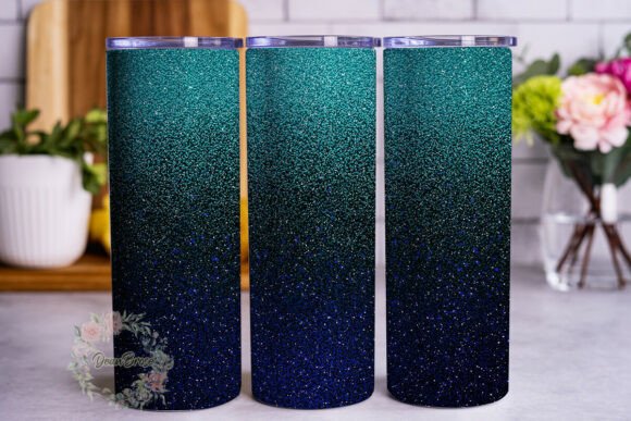Teal Blue Glitter Ombre 20oz Tumbler Review