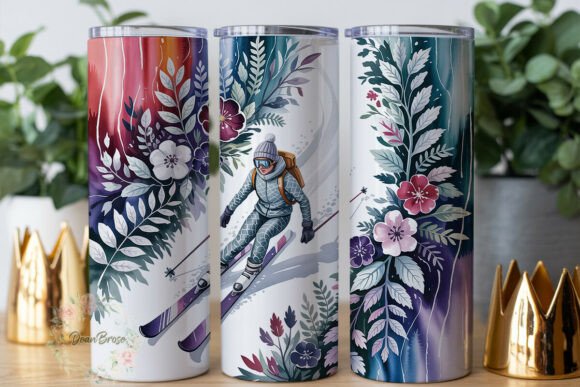Winter Skier Frosty Floral Tumbler Wrap Review